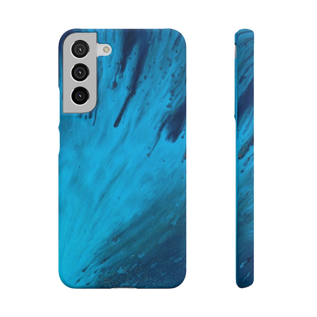 Light Blue Ink Art Android Case (Slim) Samsung Galaxy S22 Plus Matte Phone Case