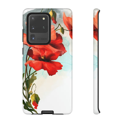 Poppy Flower Drawing Android Case (Protective) Samsung Galaxy S20 Ultra Glossy Phone Case