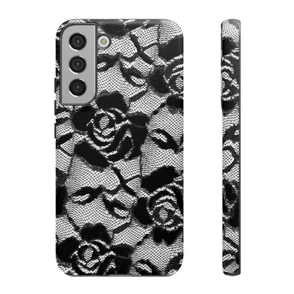 Black Rose Lace Gothic Flower Samsung Case (Protective) Samsung Galaxy S22 Plus Matte Phone Case