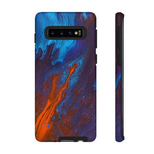 Orange Flame Ink Art Android Case (Protective) Samsung Galaxy S10 Matte Phone Case