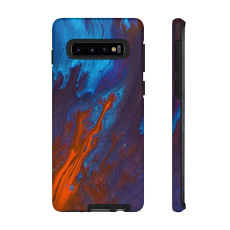 Orange Flame Ink Art Android Case (Protective) Samsung Galaxy S10 Matte Phone Case