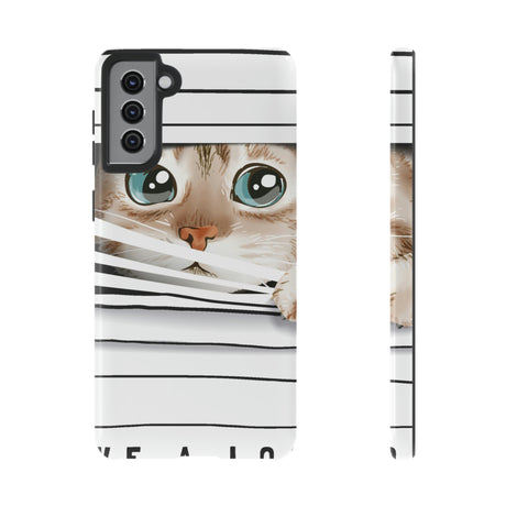 Cute Cat Window Android Case (Protective) Samsung Galaxy S21 Plus Glossy Phone Case