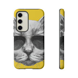 Cool Cat Portrait Android Case (Protective) Samsung Galaxy S23 Glossy Phone Case