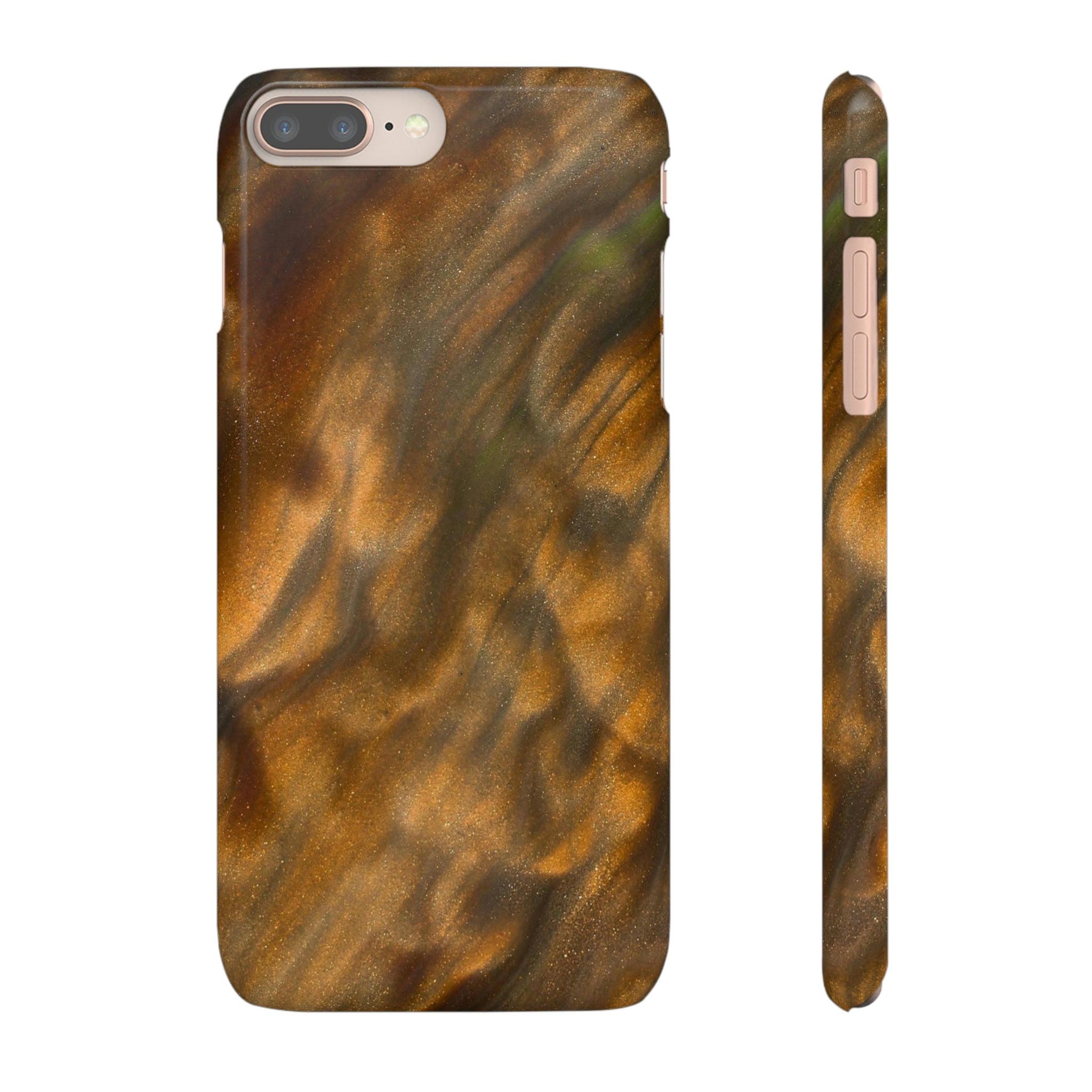 Gold Sand Ink Art iPhone Case (Slim) iPhone 8 Plus Glossy Phone Case