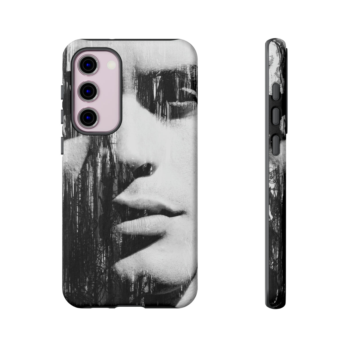 Black & White Pop Art Android Case (Protective) Samsung Galaxy S23 Plus Glossy Phone Case