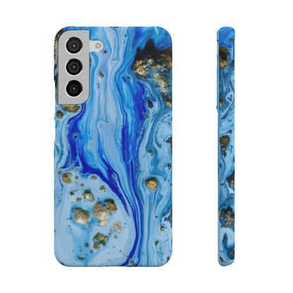 Blue Ice Ink Art Android Case (Slim) Samsung Galaxy S22 Plus Matte Phone Case