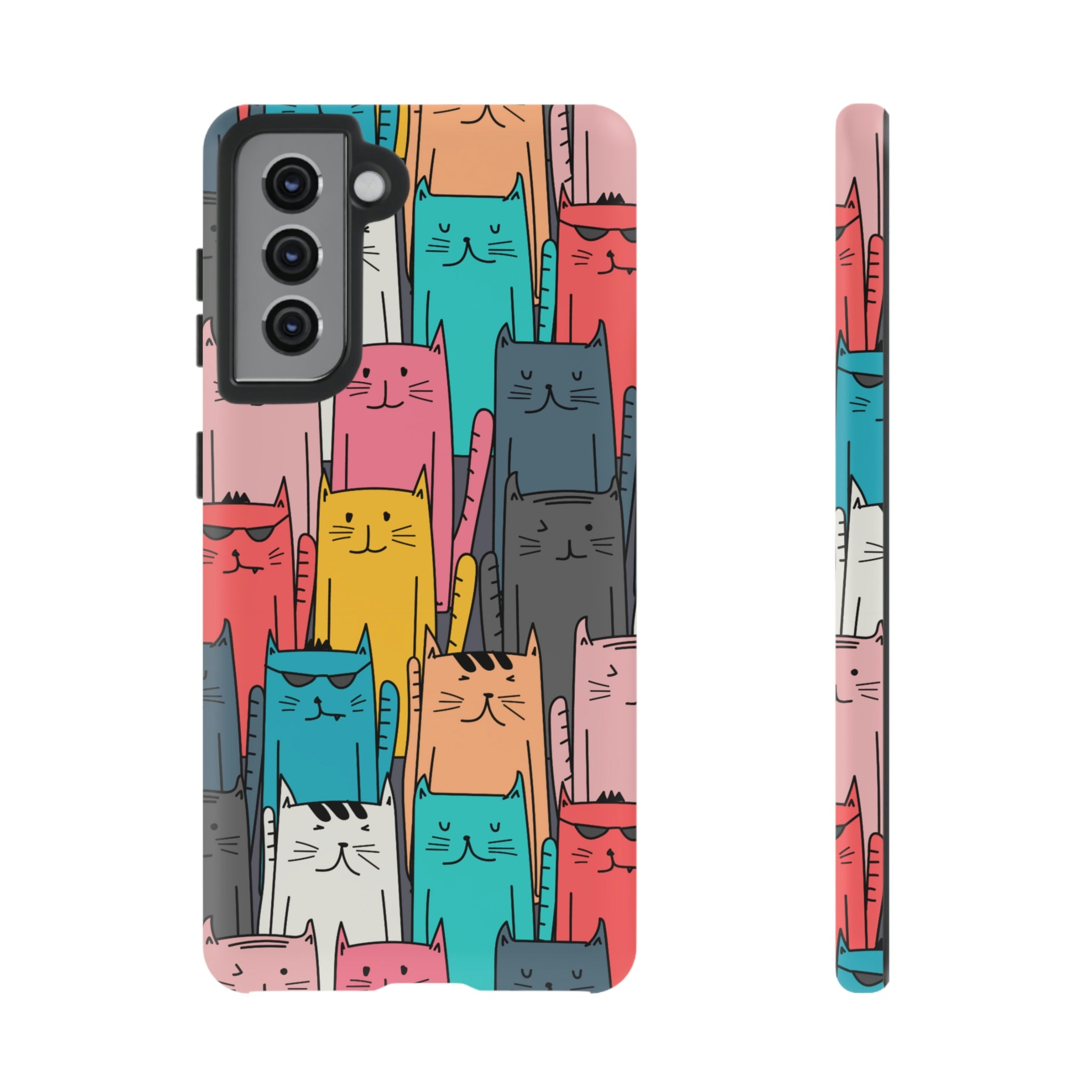 Colorful Cats Android Case (Protective) Samsung Galaxy S21 Matte Phone Case