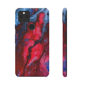 Neon Red Ink Art Android Case (Slim) Google Pixel 5 Glossy Phone Case