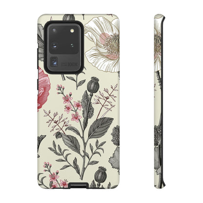 Poppy Pink Vintage Flower Samsung Case (Protective) Samsung Galaxy S20 Ultra Matte Phone Case