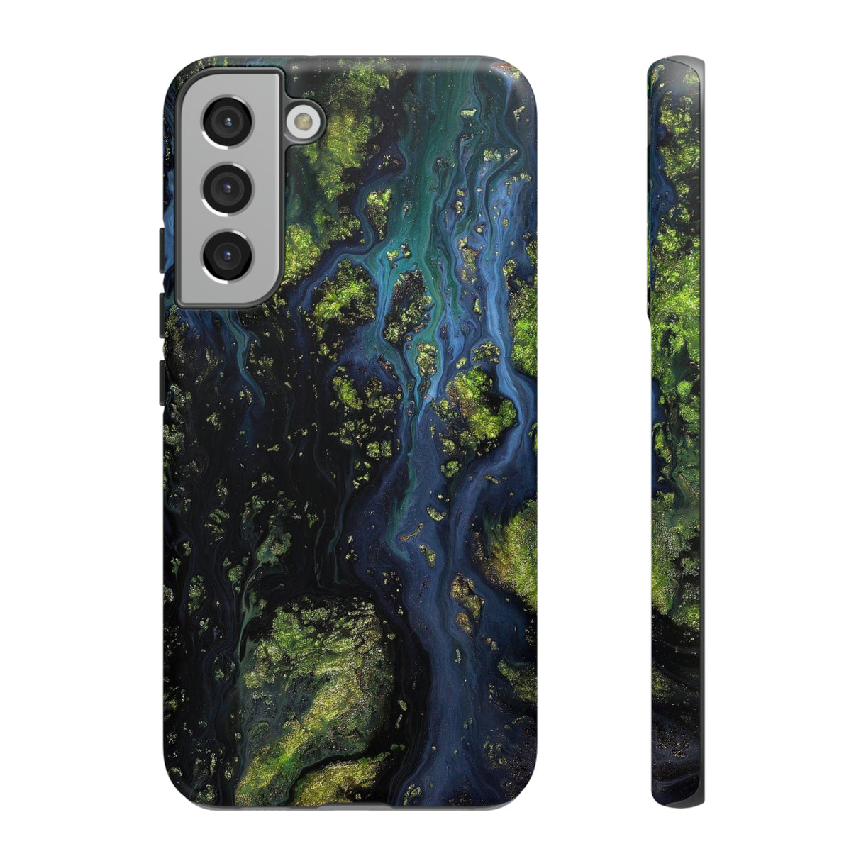 Blue Cosmos Ink Art Android Case (Protective) Samsung Galaxy S22 Plus Matte Phone Case