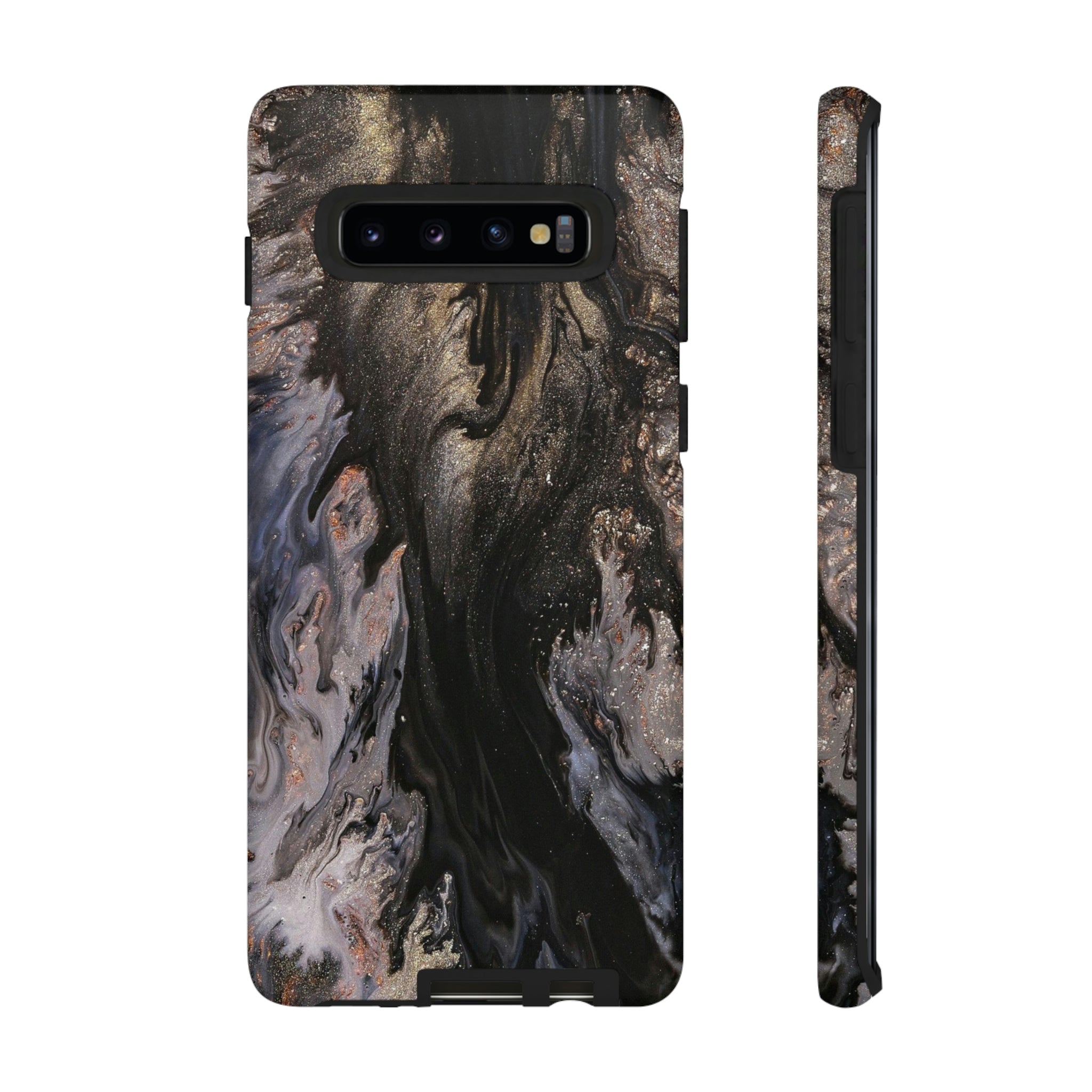 Dark Glitter Ink Art Android Case (Protective) Samsung Galaxy S10 Matte Phone Case