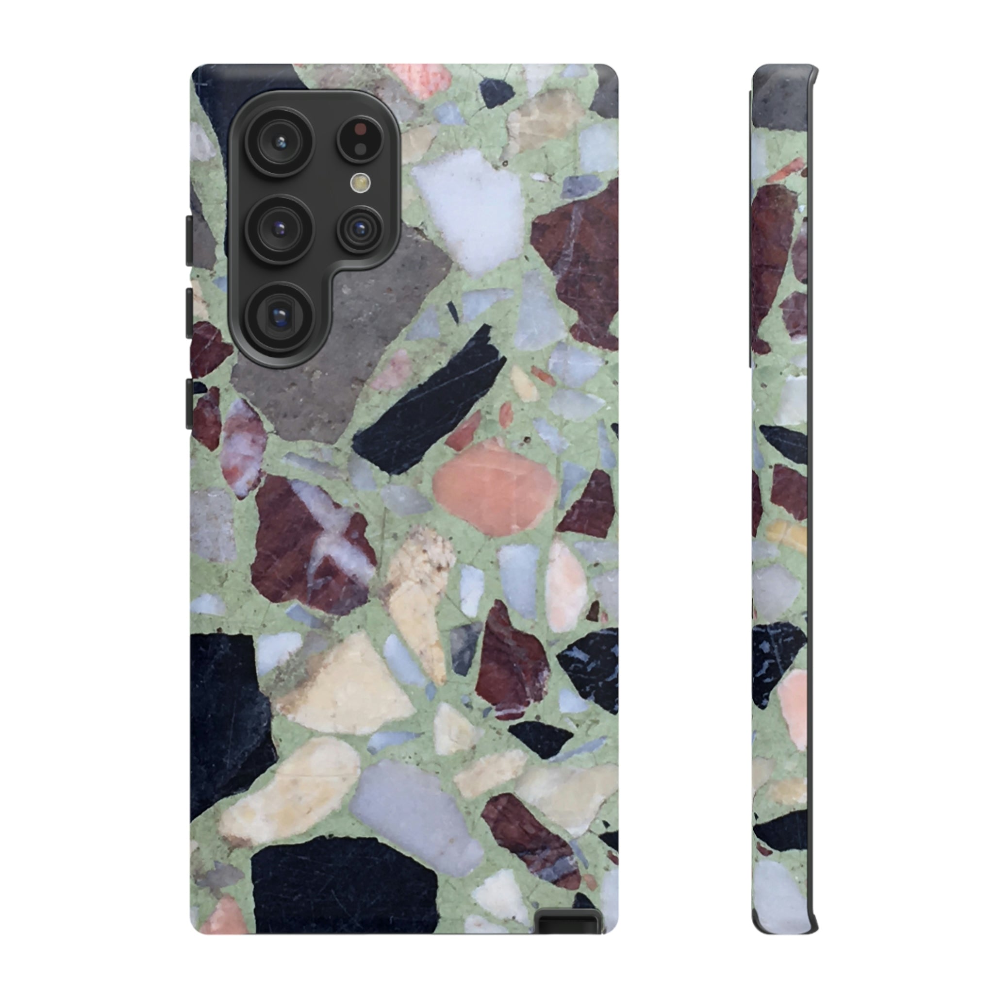 Terrazzo in Green Android Case (Protective) Samsung Galaxy S22 Ultra Matte Phone Case