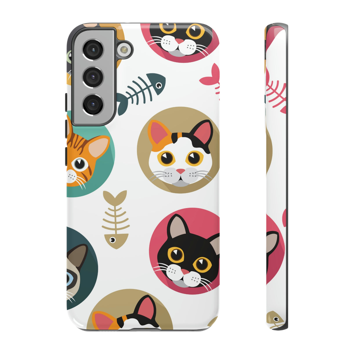 Cats Fishbone Android Case (Protective) Samsung Galaxy S22 Plus Glossy Phone Case