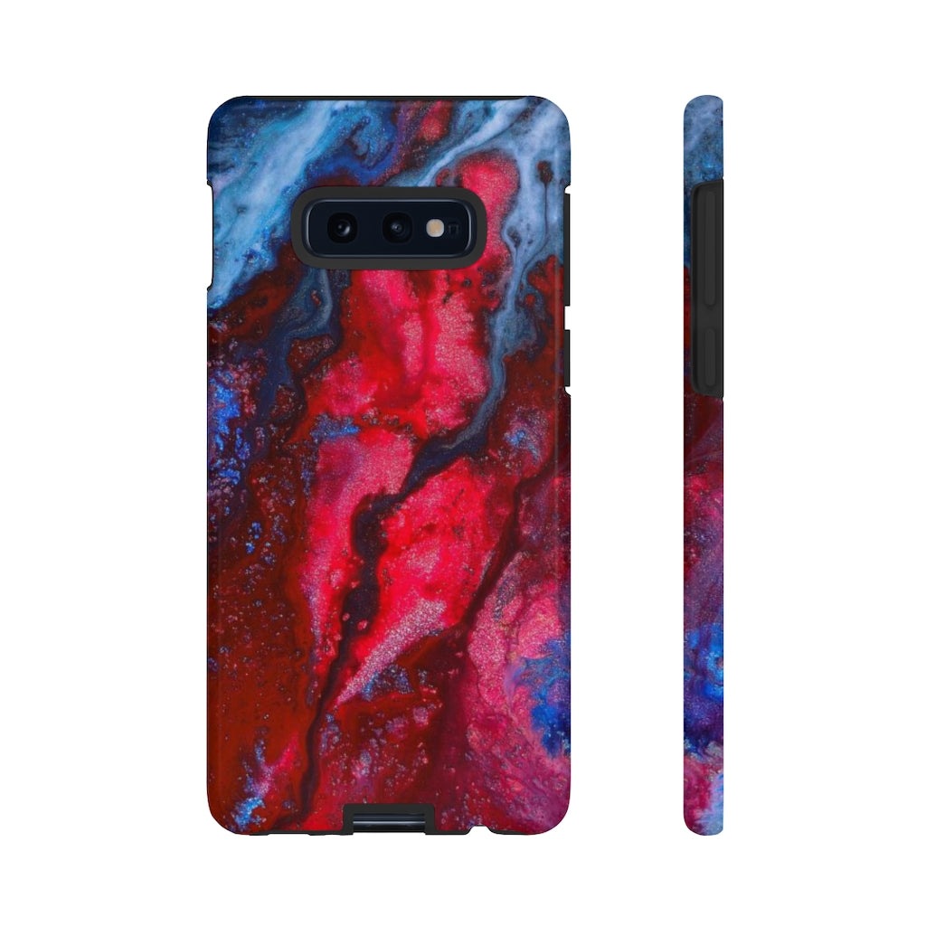 Neon Red Ink Art Android Case (Protective) Samsung Galaxy S10E Glossy Phone Case