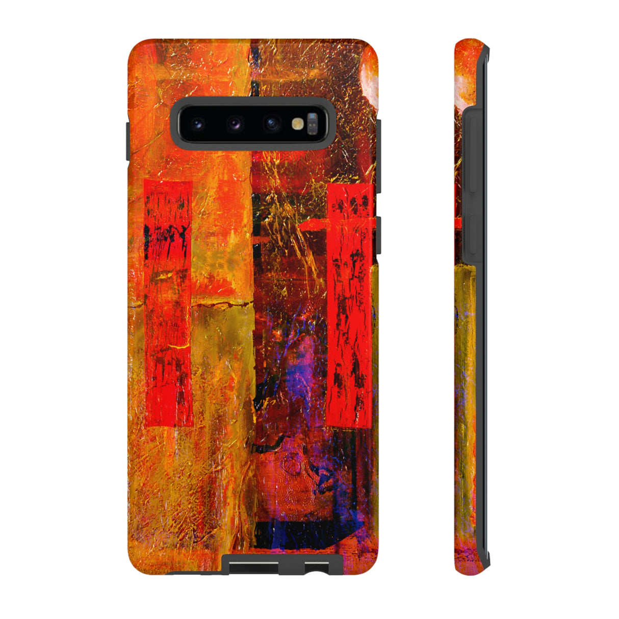 Red Oil Painting Android Case (Protective) Samsung Galaxy S10 Plus Glossy Phone Case