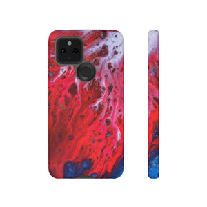 Bright Red Ink Art Android Case (Protective) Google Pixel 5 5G Matte Phone Case