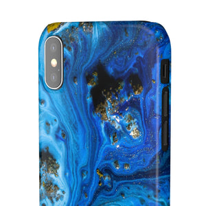 Blue Ice Melt Ink Art iPhone Case (Slim) Phone Case