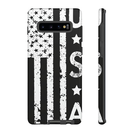 Black n White U.S Flag Android Case (Protective) Samsung Galaxy S10 Plus Glossy Phone Case