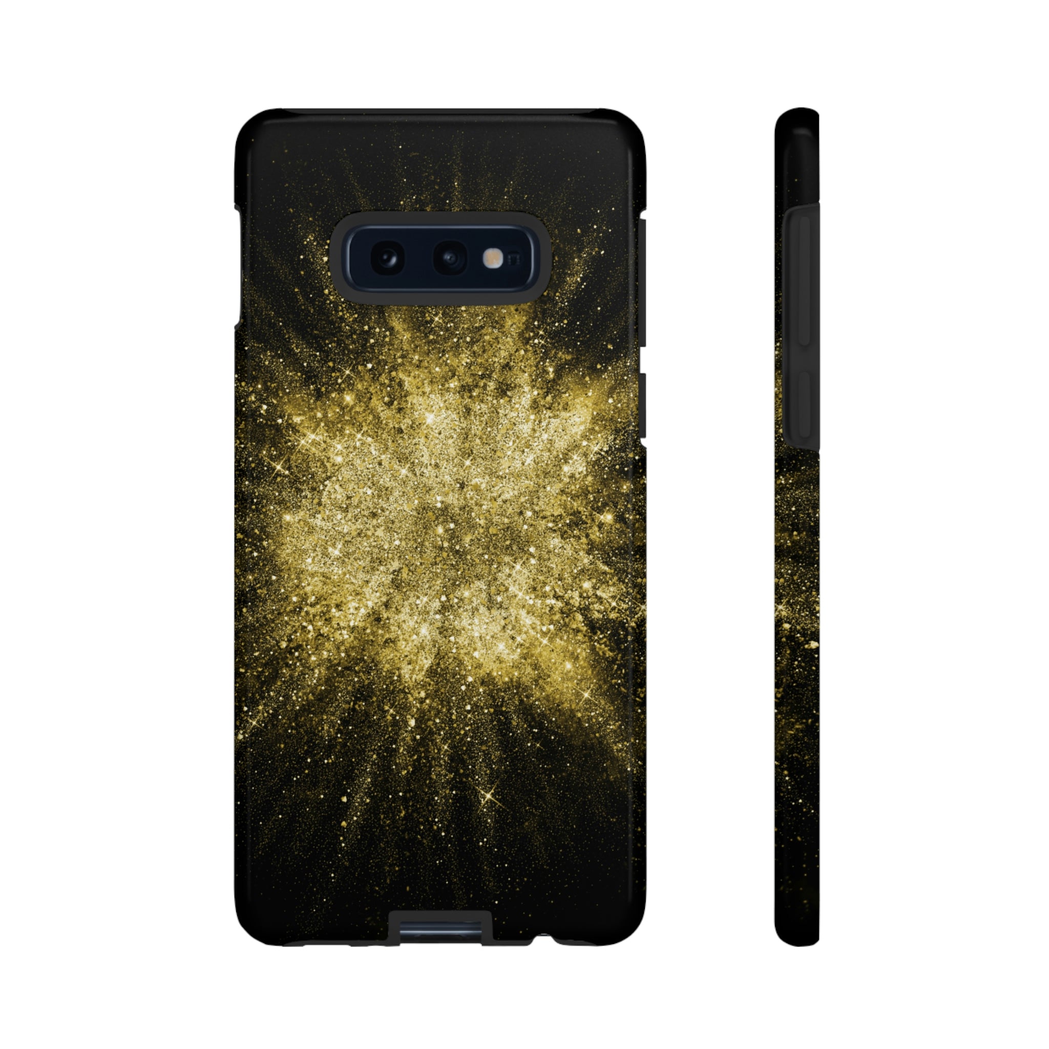 Gold Glitter Background Android Case (Protective) Samsung Galaxy S10E Glossy Phone Case