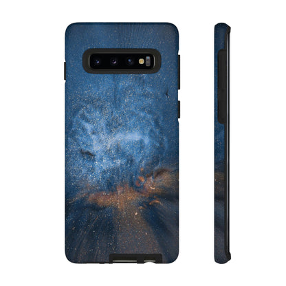 Blue Stardust Ink Art Android Case (Protective) Samsung Galaxy S10 Matte Phone Case