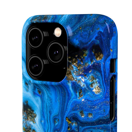 Blue Ice Melt Ink Art iPhone Case (Slim) Phone Case