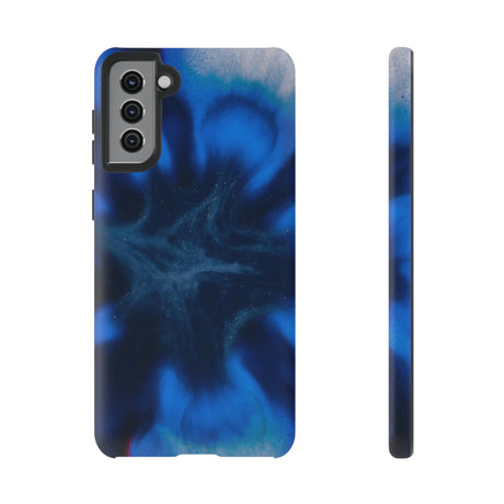 Blue Star Marble Ink Art Android Case (Protective) Samsung Galaxy S21 Plus Matte Phone Case