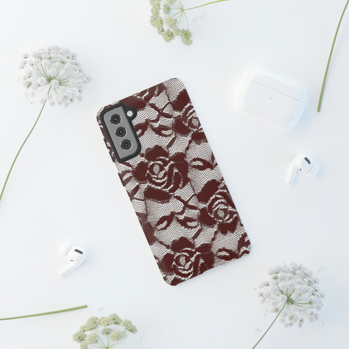 Red Rose Lace Gothic Flower Samsung Case (Protective) Phone Case