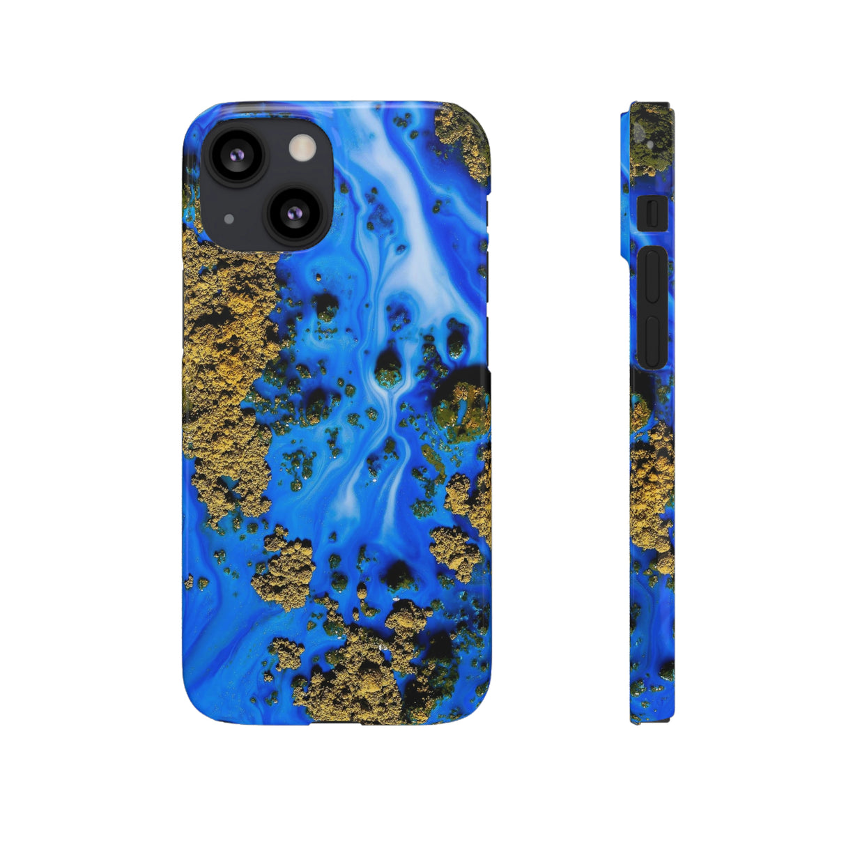 Blue River Ink Art iPhone Case (Slim) iPhone 13 Mini Glossy Phone Case