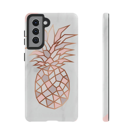 Pineapple Rose Gold Android Case (Protective) Samsung Galaxy S21 Glossy Phone Case