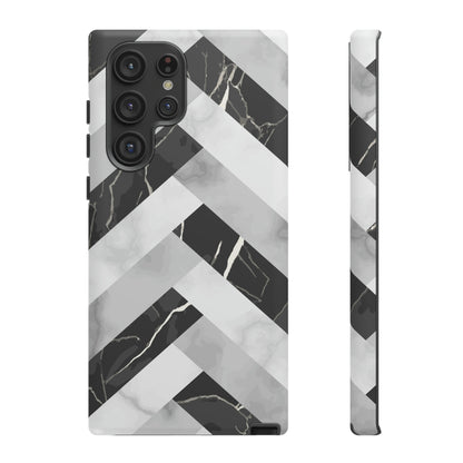 Grey Herringbone Android Case (Protective) Samsung Galaxy S22 Ultra Matte Phone Case