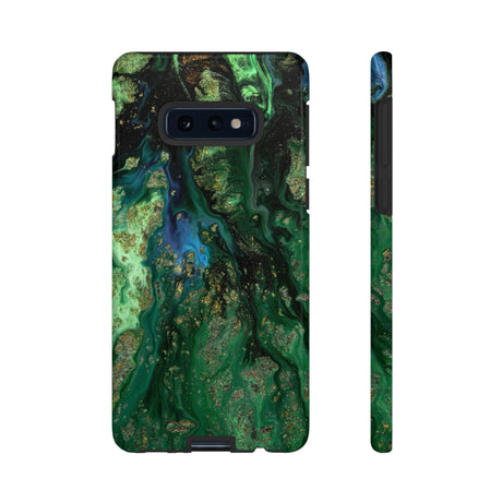 Green Liquid Marble Ink Art Android Case (Protective) Samsung Galaxy S10E Glossy Phone Case