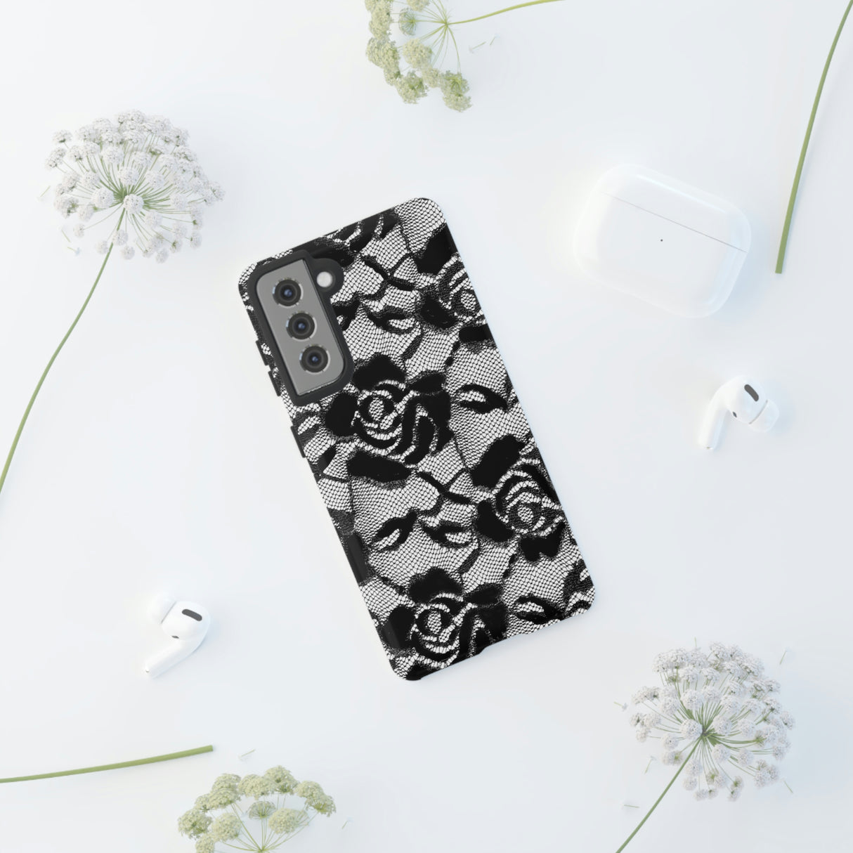 Black Rose Lace Gothic Flower Samsung Case (Protective) Phone Case