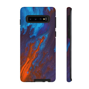 Orange Flame Ink Art Android Case (Protective) Samsung Galaxy S10 Glossy Phone Case