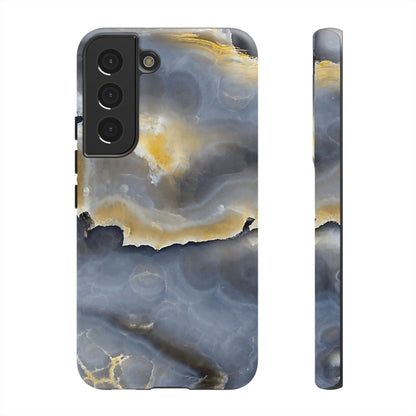 Marble Blue Gold Android Case (Protective) Samsung Galaxy S22 Matte Phone Case