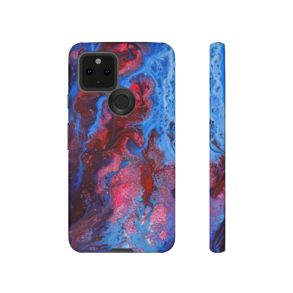 Deep Red Ink Art Android Case (Protective) Google Pixel 5 Matte Phone Case