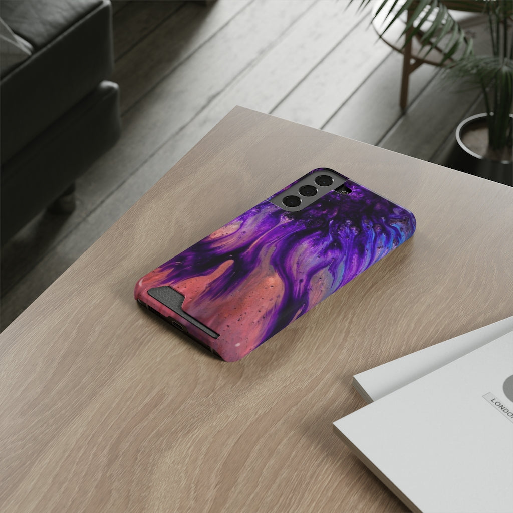 Purple Flow Ink Art Android Case (Card) Phone Case