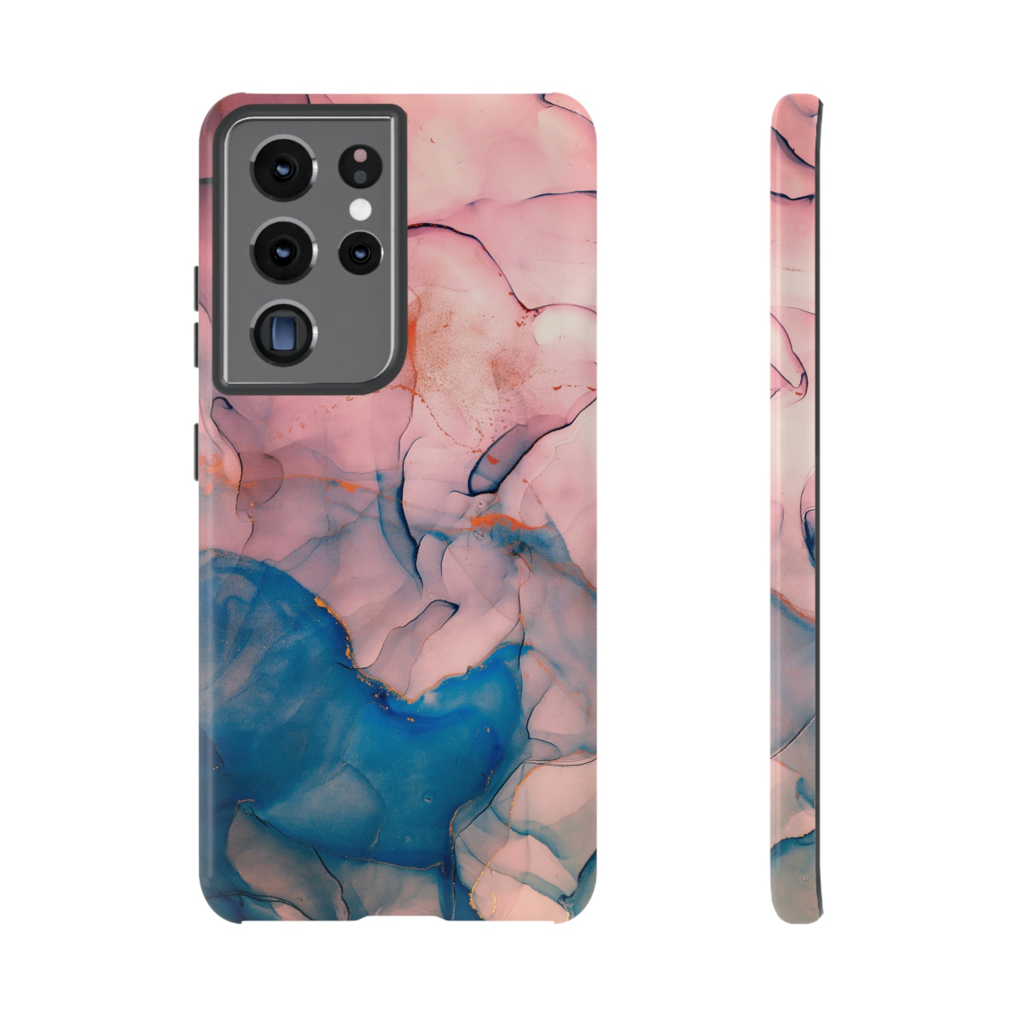 Pink Alcohol ink Marble Android Case (Protective) Samsung Galaxy S21 Ultra Glossy Phone Case