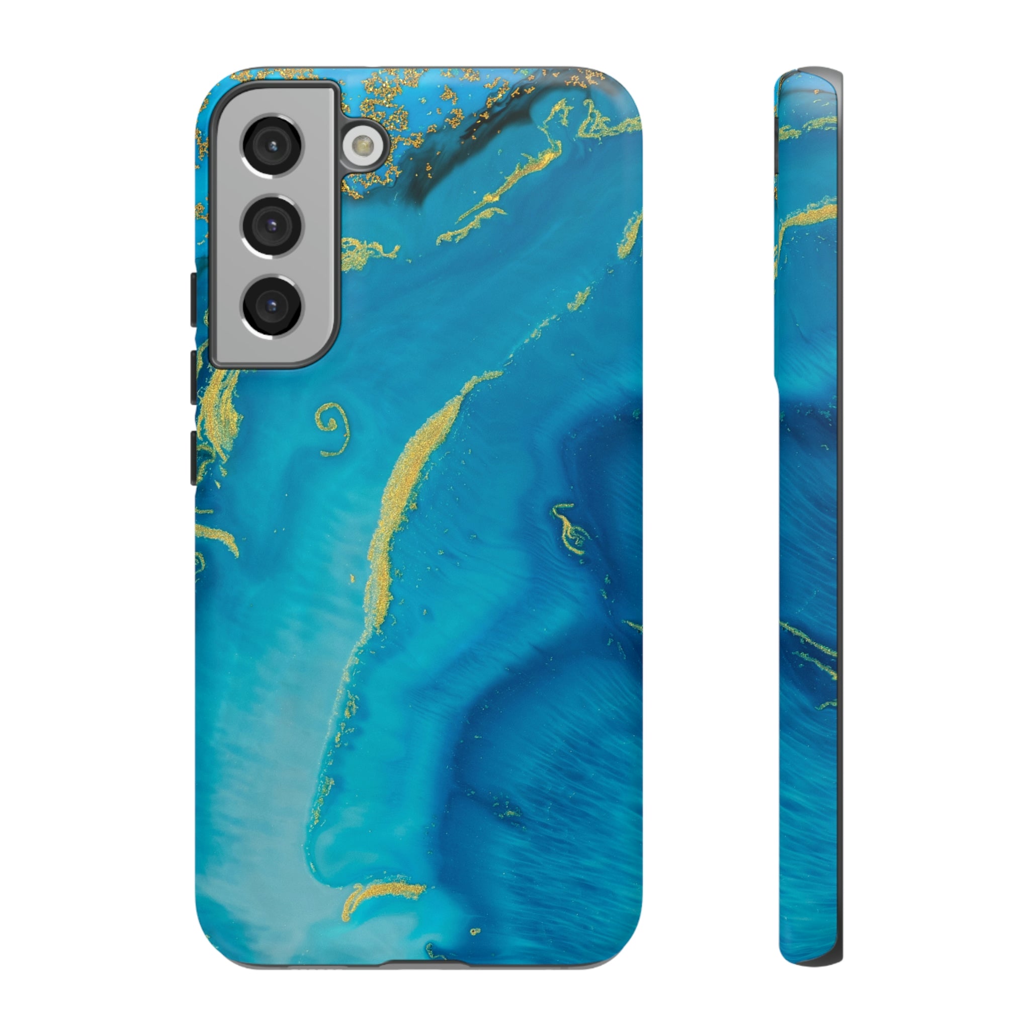 Blue Watercolor Android Case (Protective) Samsung Galaxy S22 Plus Matte Phone Case