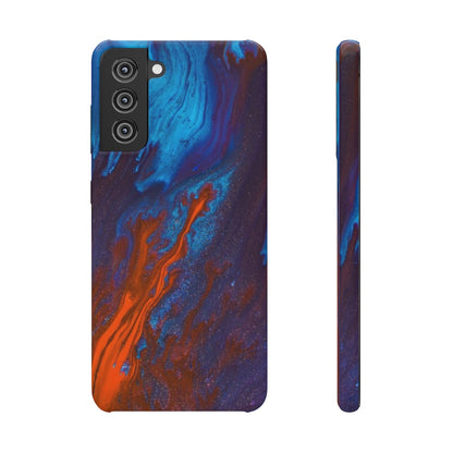 Orange Flame Ink Art Android Case (Slim) Samsung Galaxy S21 Glossy Phone Case