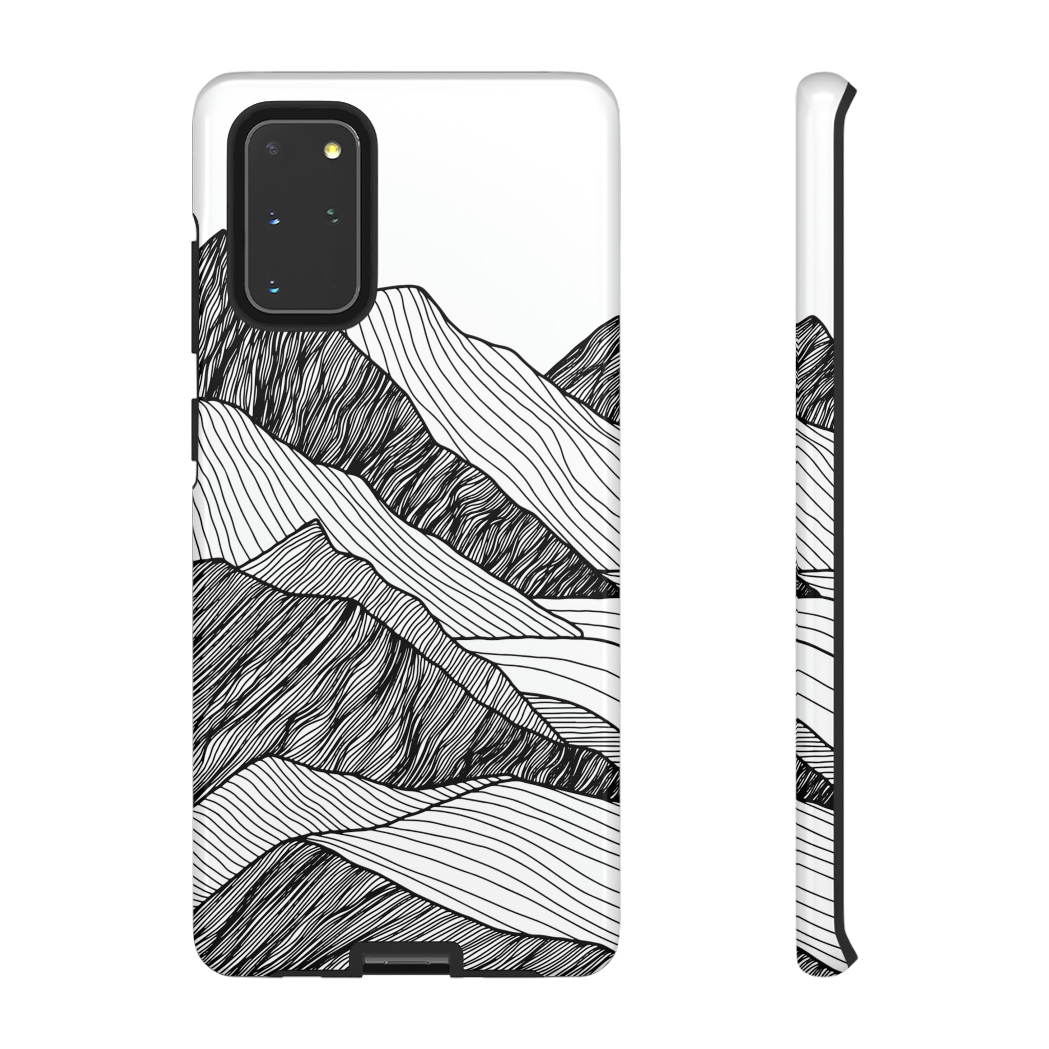 Mountain Line Art Android Case (Protective) Samsung Galaxy S20+ Glossy Phone Case