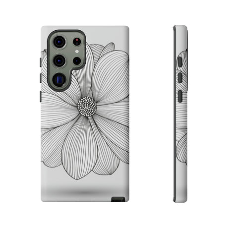 Black n White Dahlia Android Case (Protective) Samsung Galaxy S23 Ultra Matte Phone Case