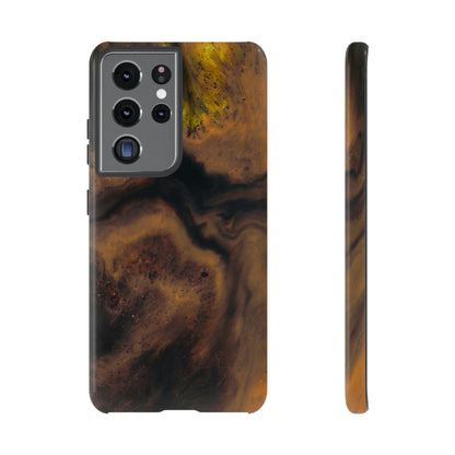 Brown Earth Ink Art Android Case (Protective) Samsung Galaxy S21 Ultra Glossy Phone Case