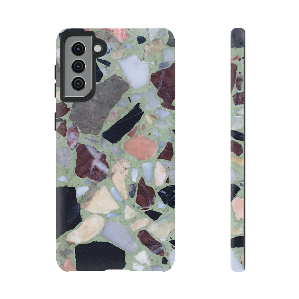 Terrazzo in Green Android Case (Protective) Samsung Galaxy S21 Plus Matte Phone Case