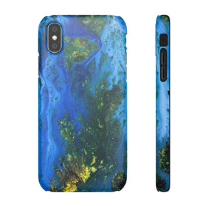 Blue Globe Ink Art iPhone Case (Slim) iPhone XS Matte Phone Case