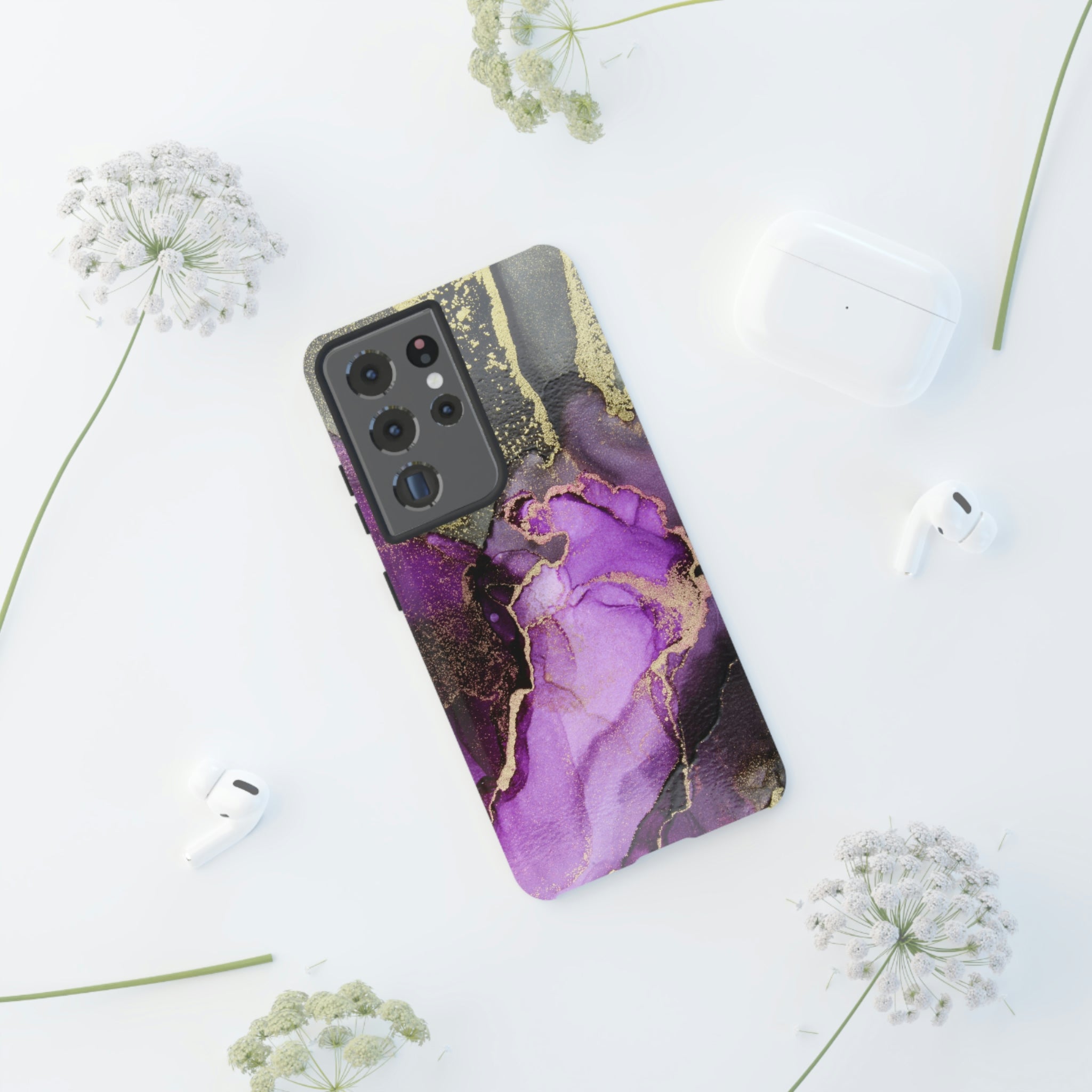 Purple Marble & Gold Android Case (Protective) Phone Case