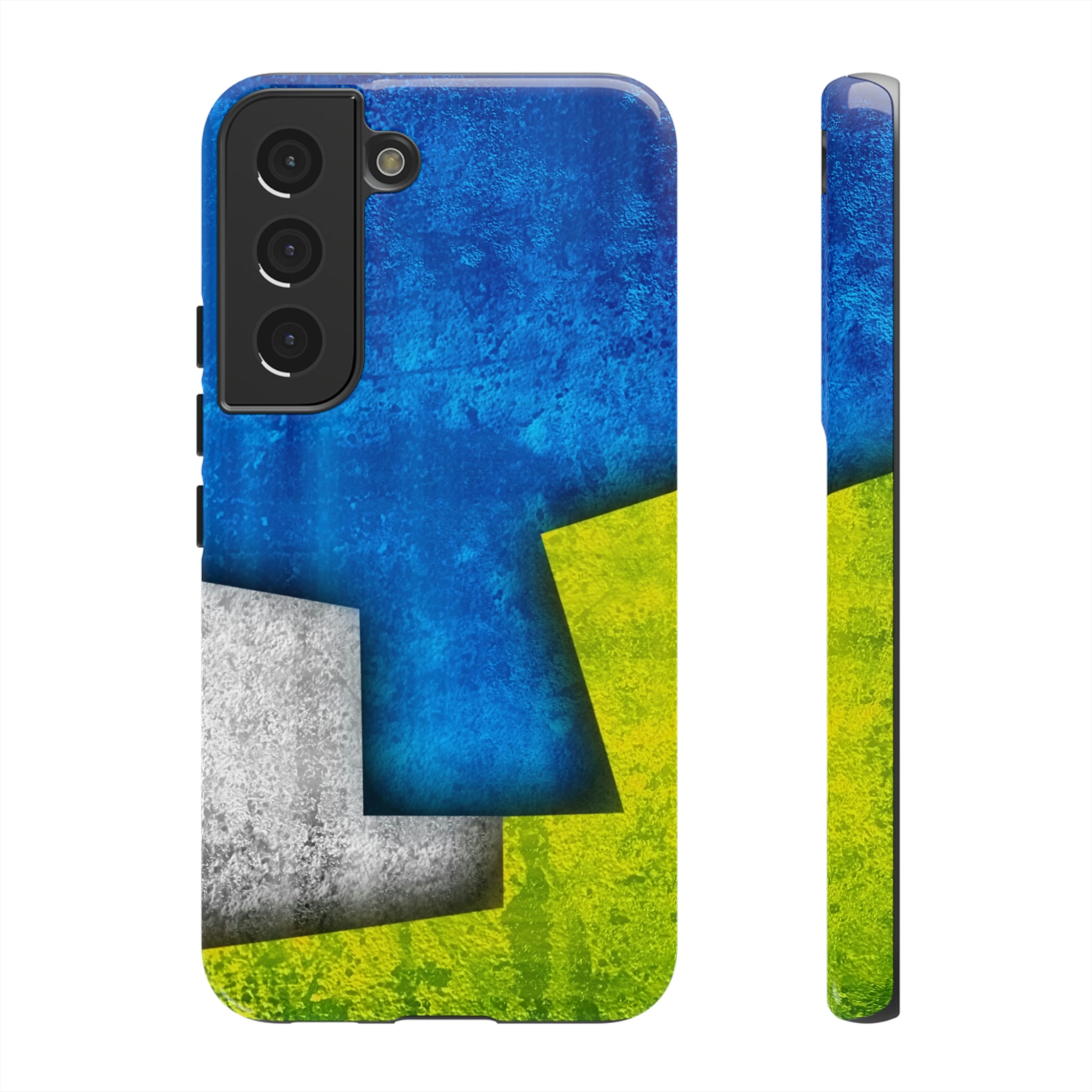 Blue Abstract Art Android Case (Protective) Samsung Galaxy S22 Glossy Phone Case