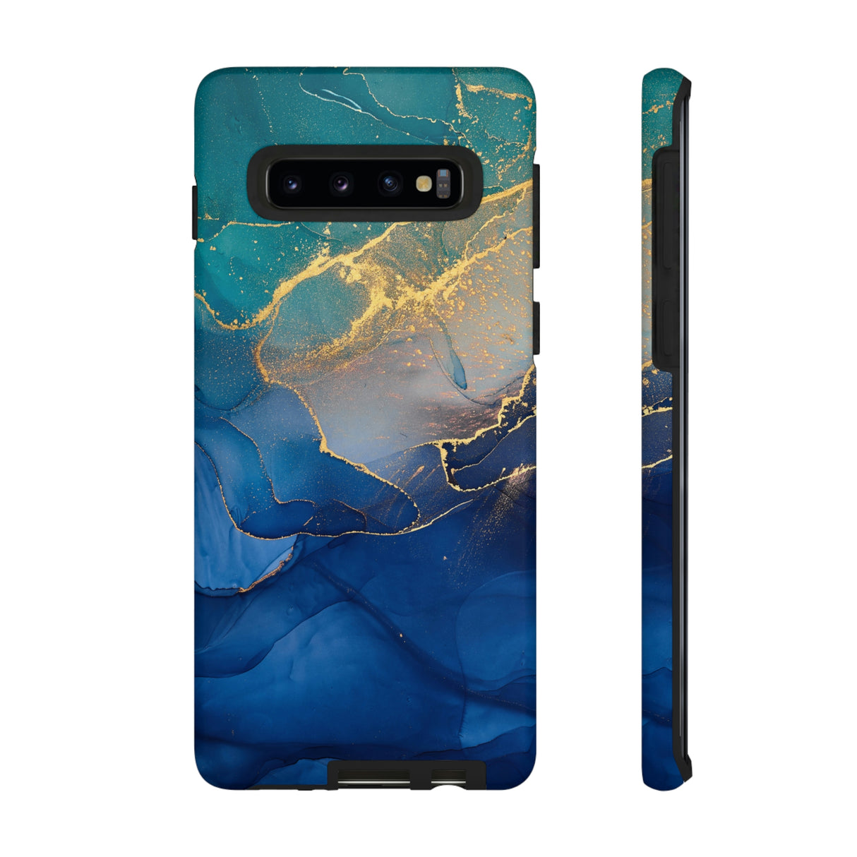 Blue Alcohol Ink Android Case (Protective) Samsung Galaxy S10 Matte Phone Case