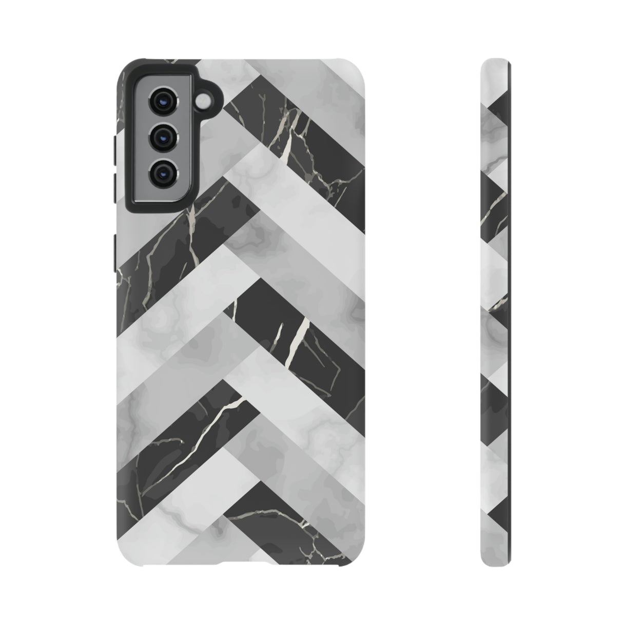 Grey Herringbone Android Case (Protective) Samsung Galaxy S21 Plus Matte Phone Case