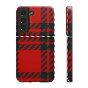 Plaid Pattern Red Android Case (Protective) Samsung Galaxy S22 Matte Phone Case