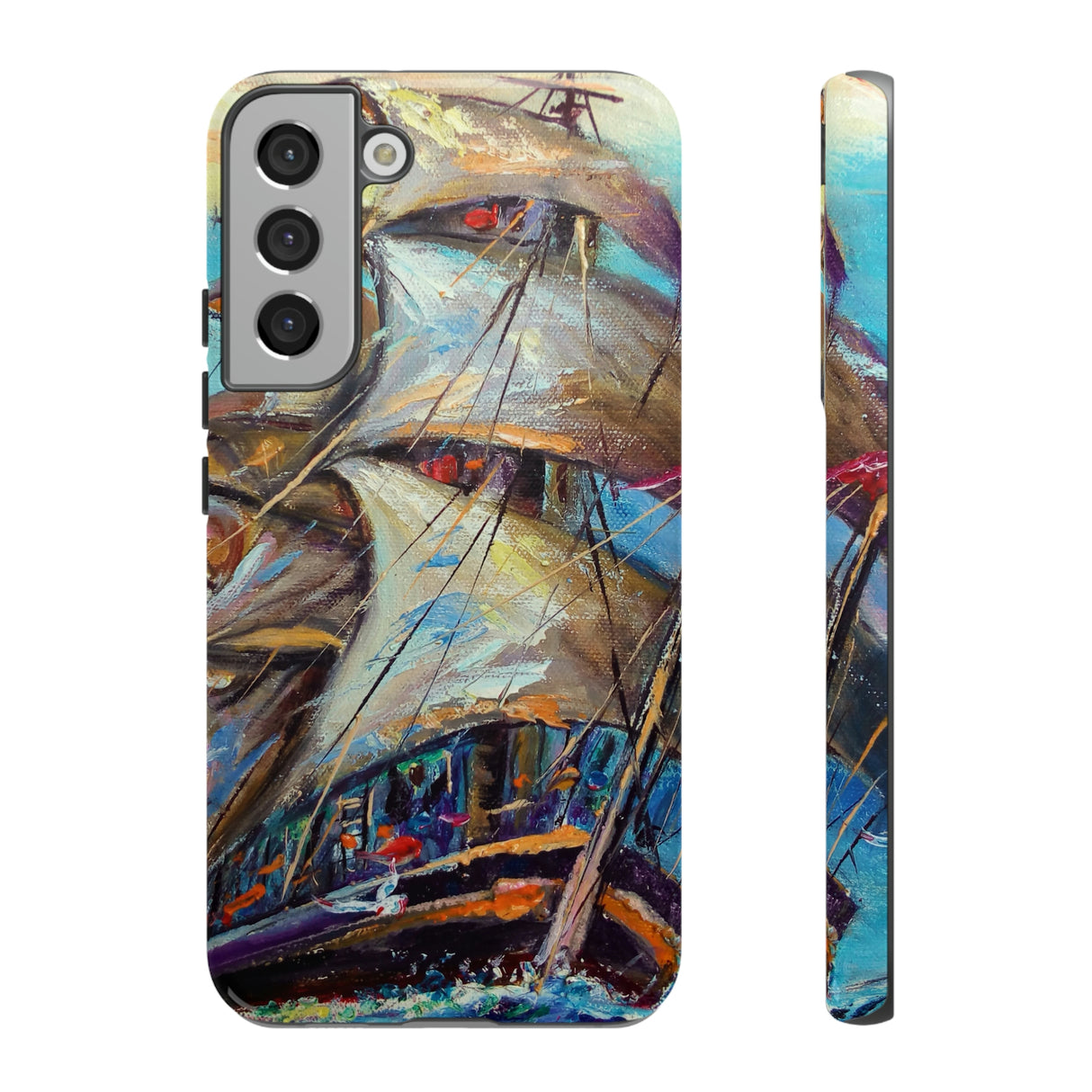 Sailboat Painting Android Case (Protective) Samsung Galaxy S22 Plus Glossy Phone Case